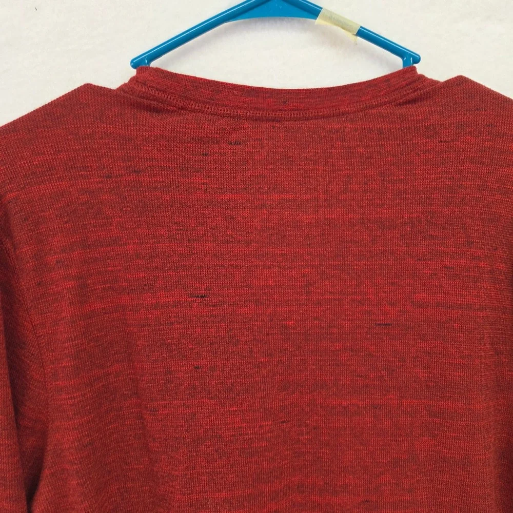 L Urban Pipeline Mens Long Sleeve Crew Neck Shirt Burgundy Red Heather Max Flex - Picture 7 of 9